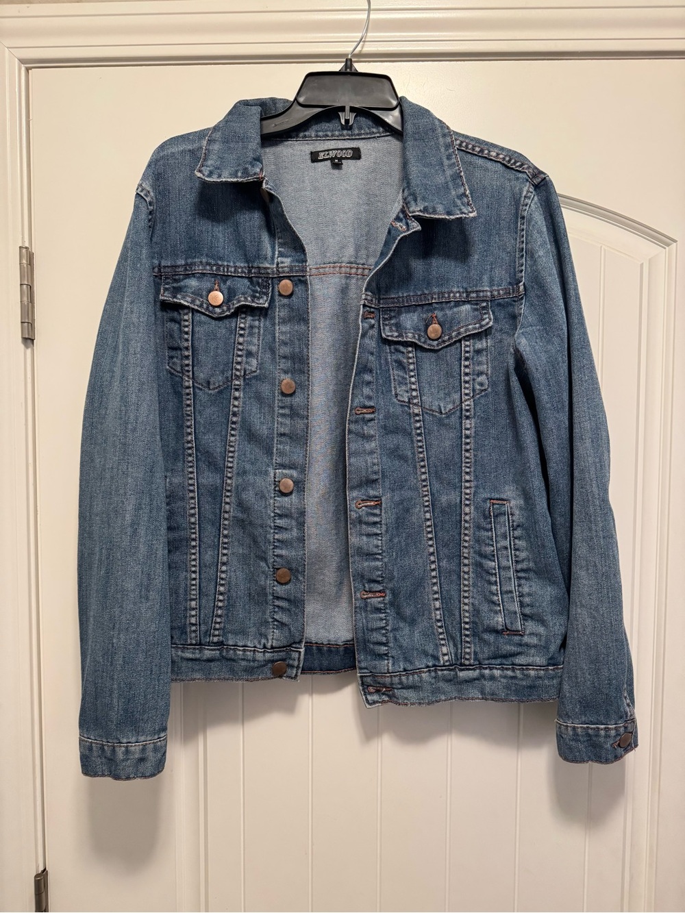 Elwood Men's Medium Blue Denim Trucker Jacket Size M Classic Style Stretch